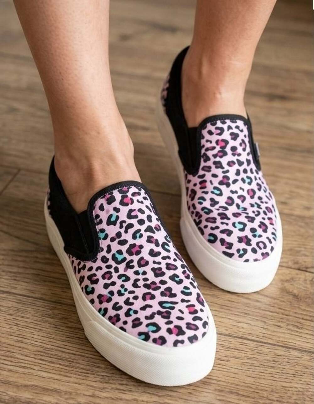 Strange Cvlt Pastel Leopard Print Slip-On Sneakers